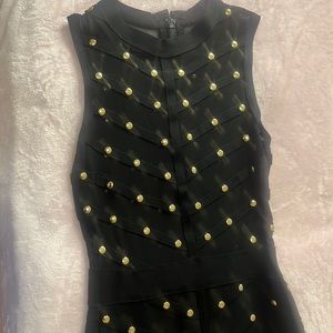 Black bandage studded mid-length dress size medium
